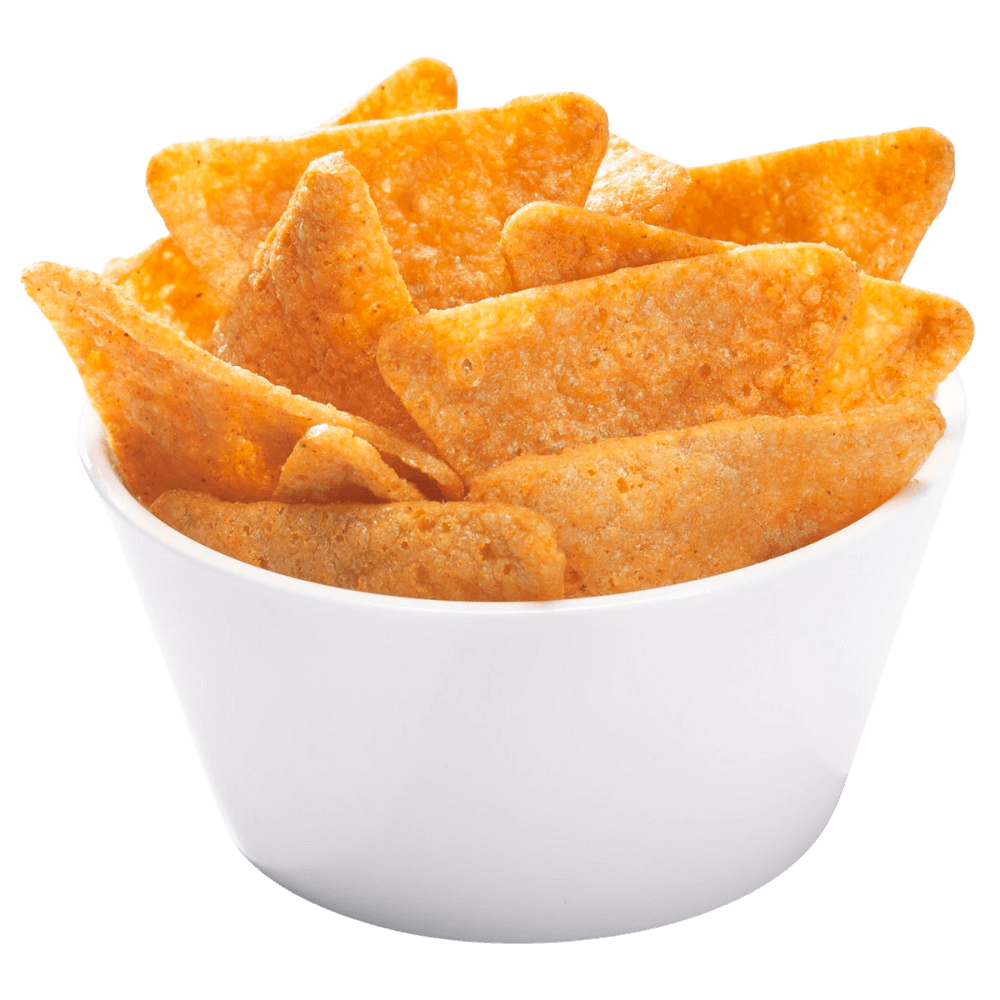 Protein chips in a white bowl, golden crispy texture, perfect for healthy snacking.